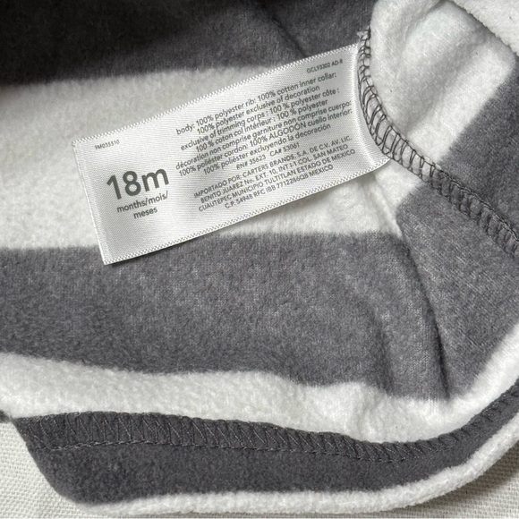 ❤️4 for $20❤️ Carter's Boy Striped Fleece Pullover & Pants Set Size  18M - Picture 6 of 10